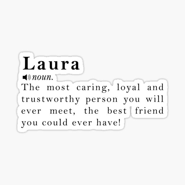 laura-name-definition-meaning-sticker-by-peachyline-redbubble