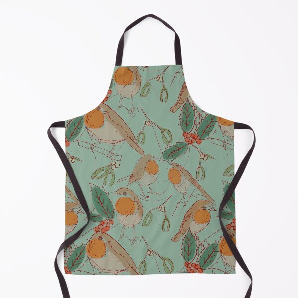 Item preview, Robin, holly and mistletoe continuous line designed and sold by Kimmygowland.