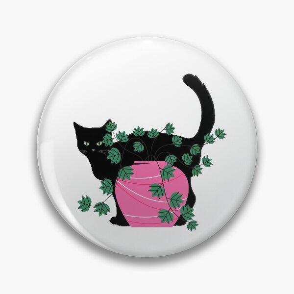 Item preview, Peeping Black Cat with Pink Pot designed and sold by BohoMoon.
