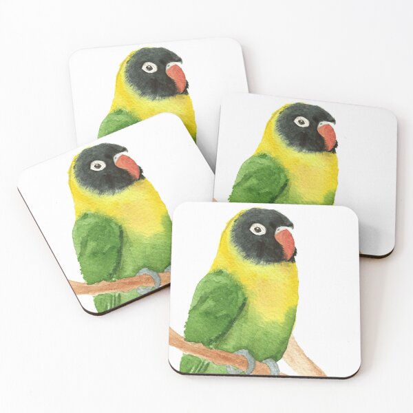 Item preview, yellow-collared lovebird watercolor designed and sold by L'Atelier Oranjade.