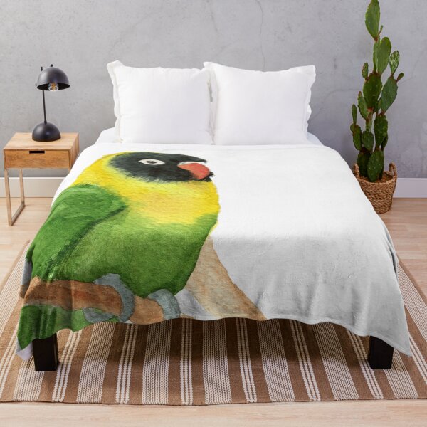 Item preview, yellow-collared lovebird watercolor designed and sold by L'Atelier Oranjade.