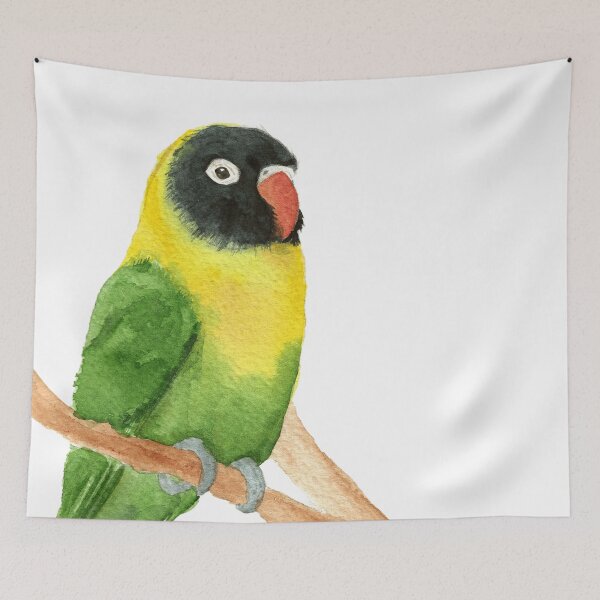 Item preview, yellow-collared lovebird watercolor designed and sold by L'Atelier Oranjade.
