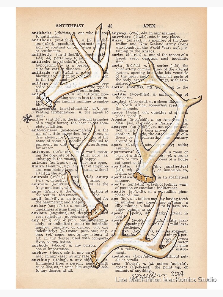 Thumbnail 2 of 2, Art Board Print, Adorable Antlers designed and sold by lizamackinnon.