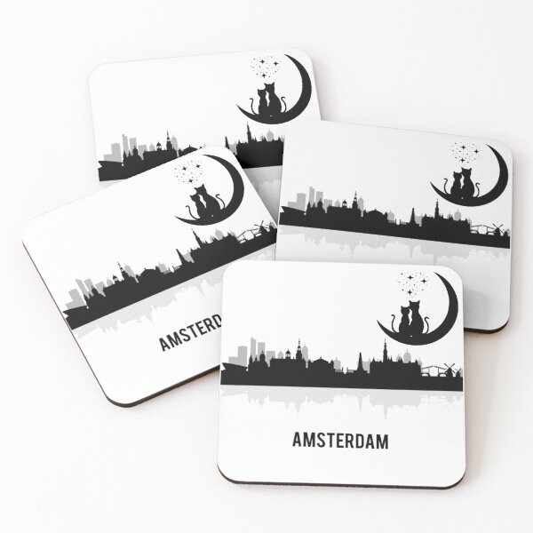 Item preview, Amsterdam Skyline Cat v2 designed and sold by Trendency ~.