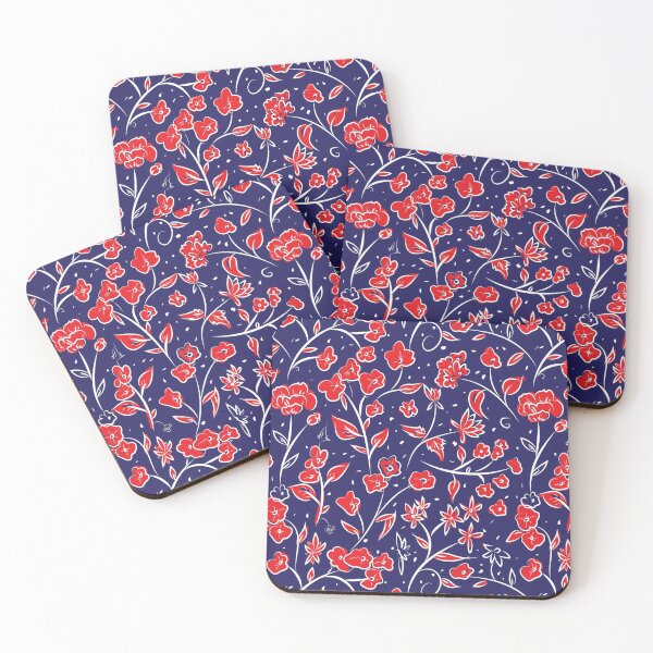 Item preview, Red Flowers Pattern designed and sold by DigitalNobleman.