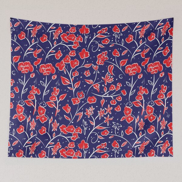 Item preview, Red Flowers Pattern designed and sold by DigitalNobleman.
