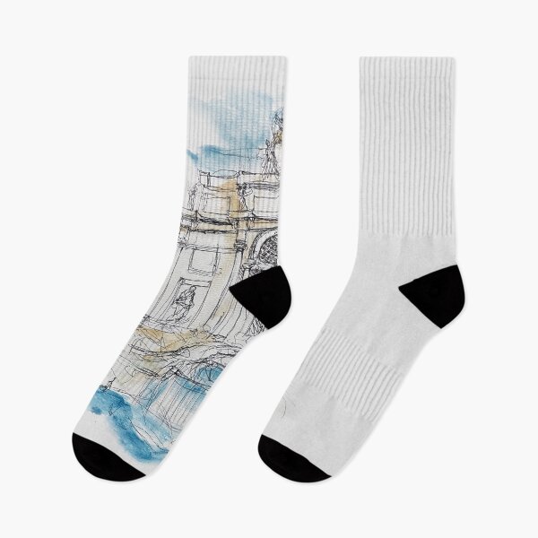 Item preview, Beautiful colorful sketch of Fontana di Trevi, Italian landmark archtecture designed and sold by oanaunciuleanu.