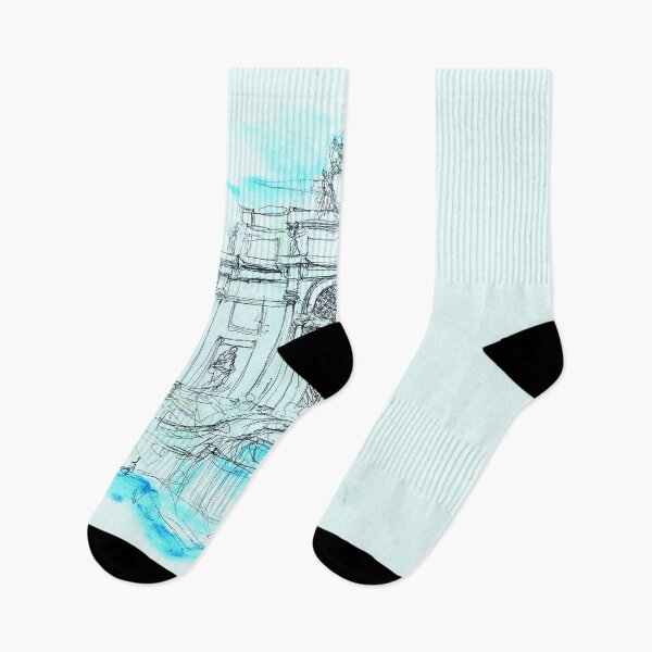 Item preview, Beautiful colorful sketch of Fontana di Trevi, Italian landmark archtecture designed and sold by oanaunciuleanu.