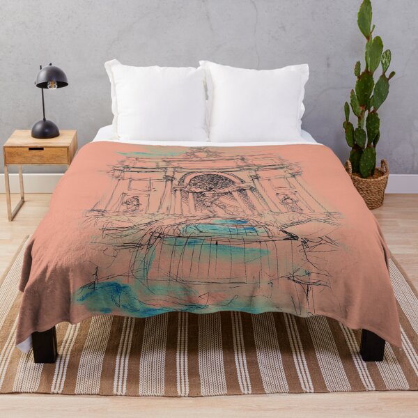 Item preview, Beautiful colorful sketch of Fontana di Trevi, Italian landmark archtecture designed and sold by oanaunciuleanu.