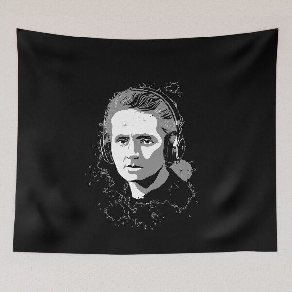 Item preview, Cool Marie Curie with headphones designed and sold by Daniel Lomelí.