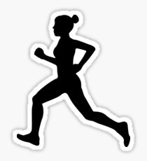 Running Girl B&W Pattern Sticker