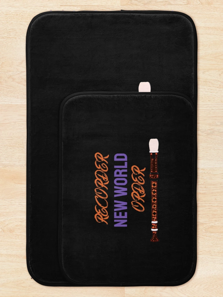 Thumbnail 5 of 6, Bath Mat, Recorder New World Order  designed and sold by DesignsofNote.