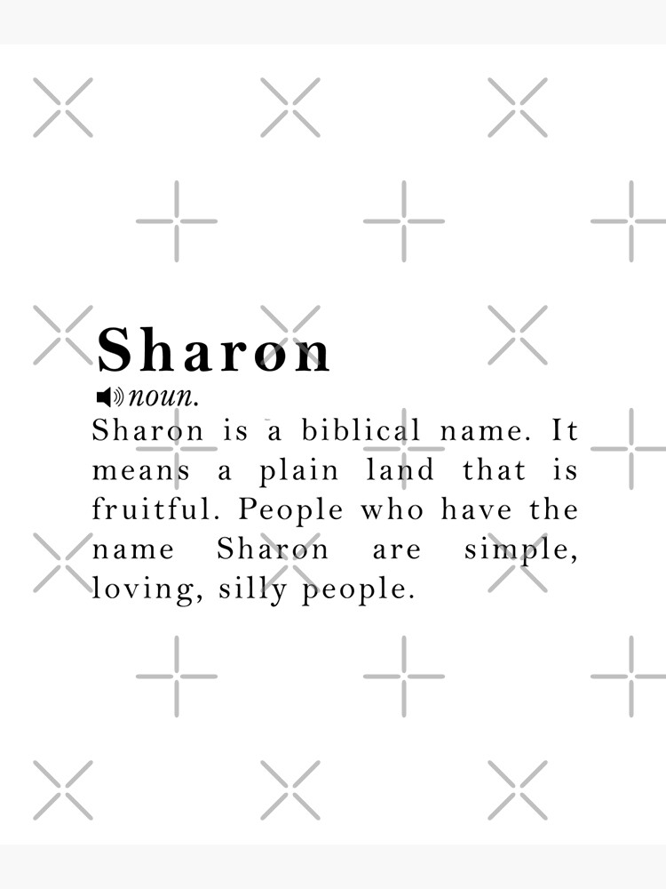 "Sharon Name Definition Meaning" Poster for Sale by peachyline Redbubble