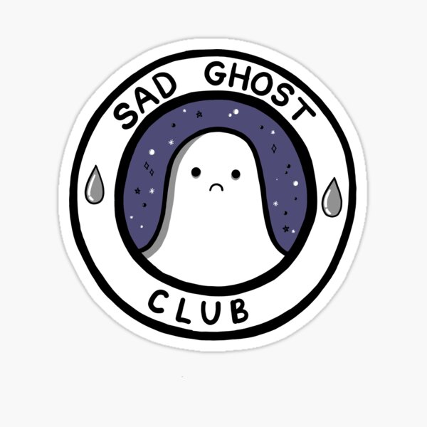 Pegatina «Club fantasma triste» de Sana--Art | Redbubble
