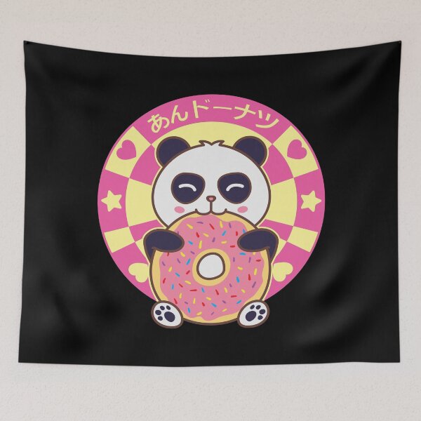 Item preview, Kawaii Panda Bear Eating Donut designed and sold by Art by s2ray.