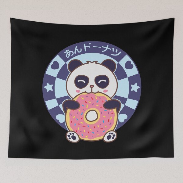 Item preview, Kawaii Panda Bear Eating Donut designed and sold by Art by s2ray.