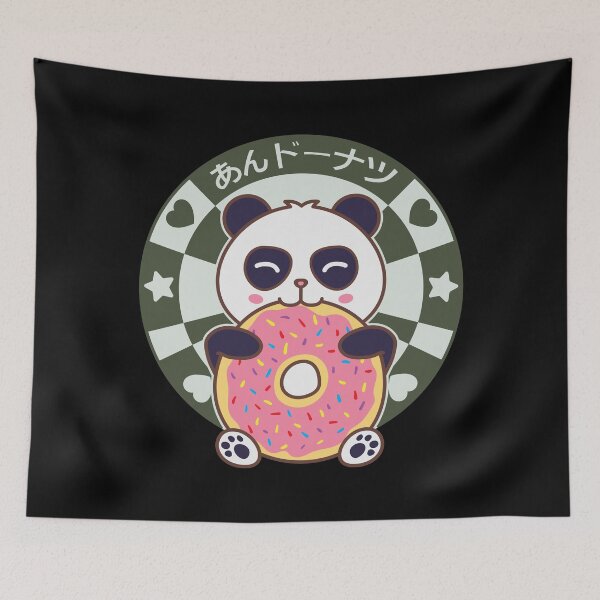 Item preview, Kawaii Panda Bear Eating Donut designed and sold by Art by s2ray.