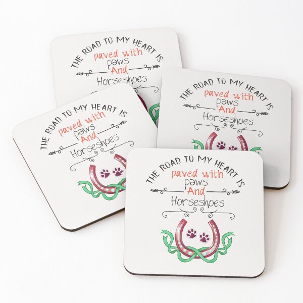 Item preview, The road to my heart is paved with paws and horseshoes - horse girls designed and sold by Hannah  Pillic.