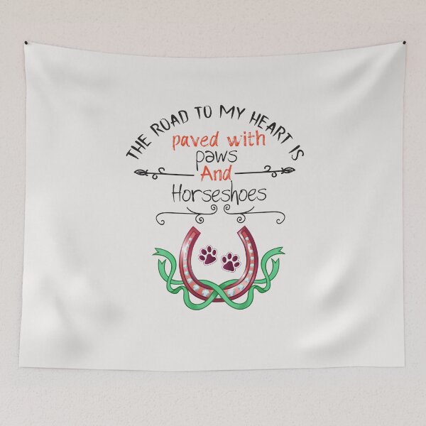 Item preview, The road to my heart is paved with paws and horseshoes - horse girls designed and sold by Hannah  Pillic.