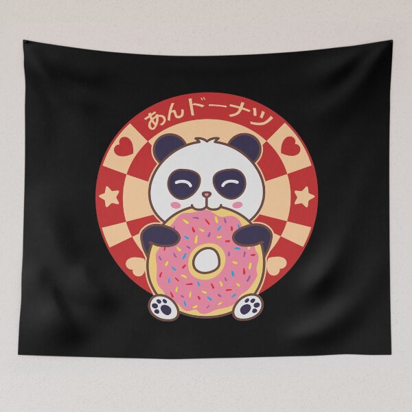 Item preview, Kawaii Panda Bear Eating Donut designed and sold by Art by s2ray.