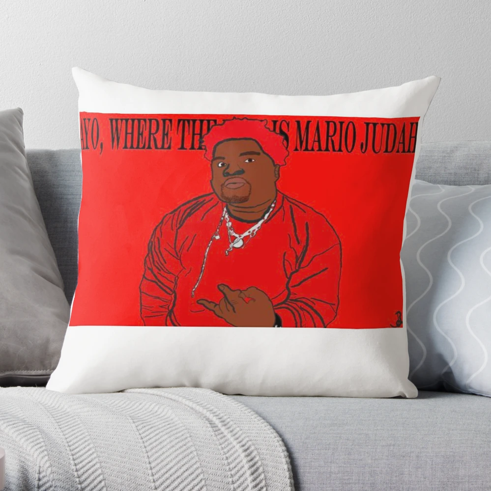 Mario Judah but fatter Throw Pillow for Sale by memetees5346