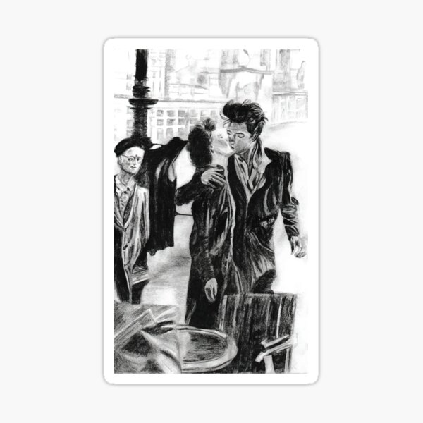 Kiss by the Hotel de Ville Drawing Sticker