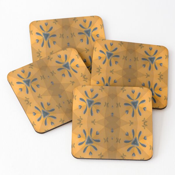 Item preview, Blue Kaleidoscope Yellow Petals designed and sold by TavaB.