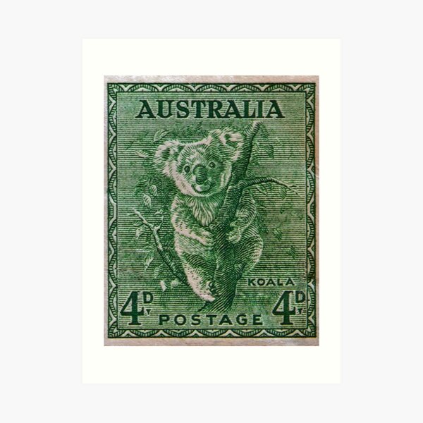 "1937 Australia Koala Stamp" Art Print