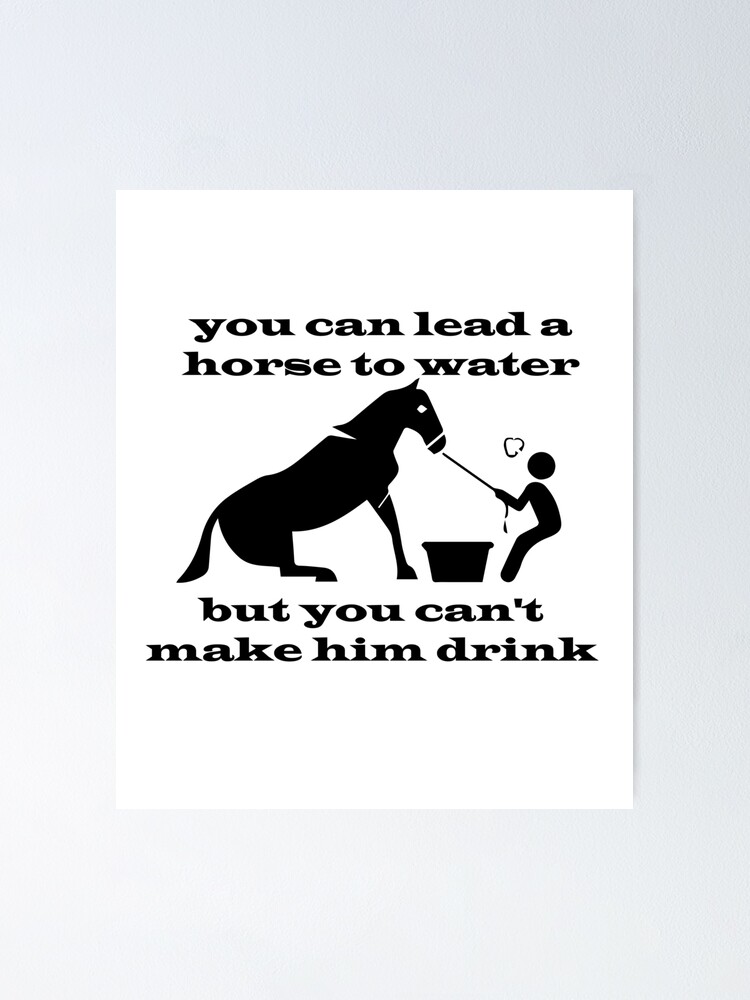 "you can lead a horse to water but you can't make him drink,life is
