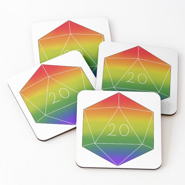 Item preview, LGBT+ Flag D20 designed and sold by GreenDemonTea.