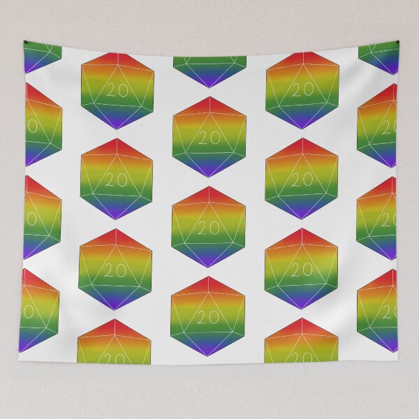 Item preview, LGBT+ Flag D20 designed and sold by GreenDemonTea.