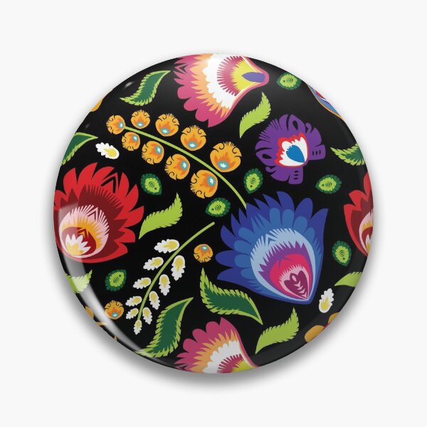 Item preview, Folklore flowers on black  designed and sold by FK-UK.
