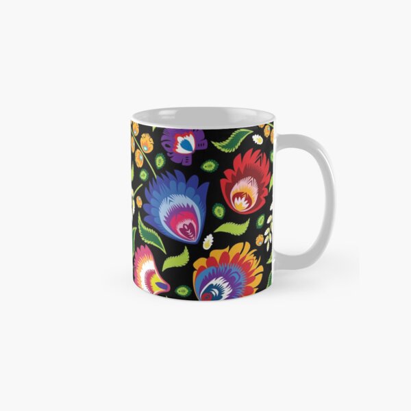 Vista previa del artículo con la obra «Flores folklóricas en negro.», diseñado y vendido por FK-UK.