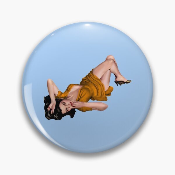 Item preview, Girl Laying Down Yellow Tuscany / Sexy Pinup / Retro Classic Vintage designed and sold by Isdinval.