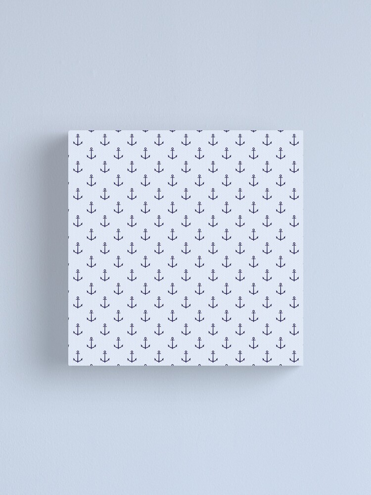 Alternate view of Blue Anchors on Light Blue Background Canvas Print