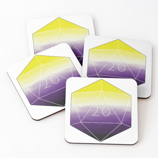 Item preview, Non-Binary Flag D20 designed and sold by GreenDemonTea.