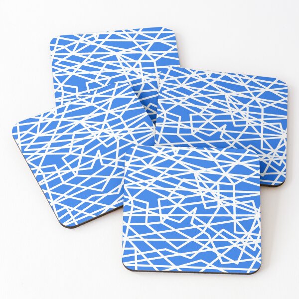 Item preview, Blue with White Geometric Lines designed and sold by Whoopsidoodle.