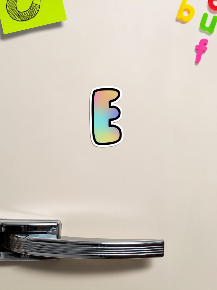 Pastel Bubble Letter Monogram - E | Magnet
