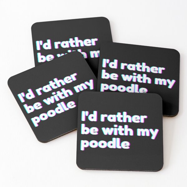 Item preview, I'd rather be with my poodle- poodle puns designed and sold by Paperfly Studio.