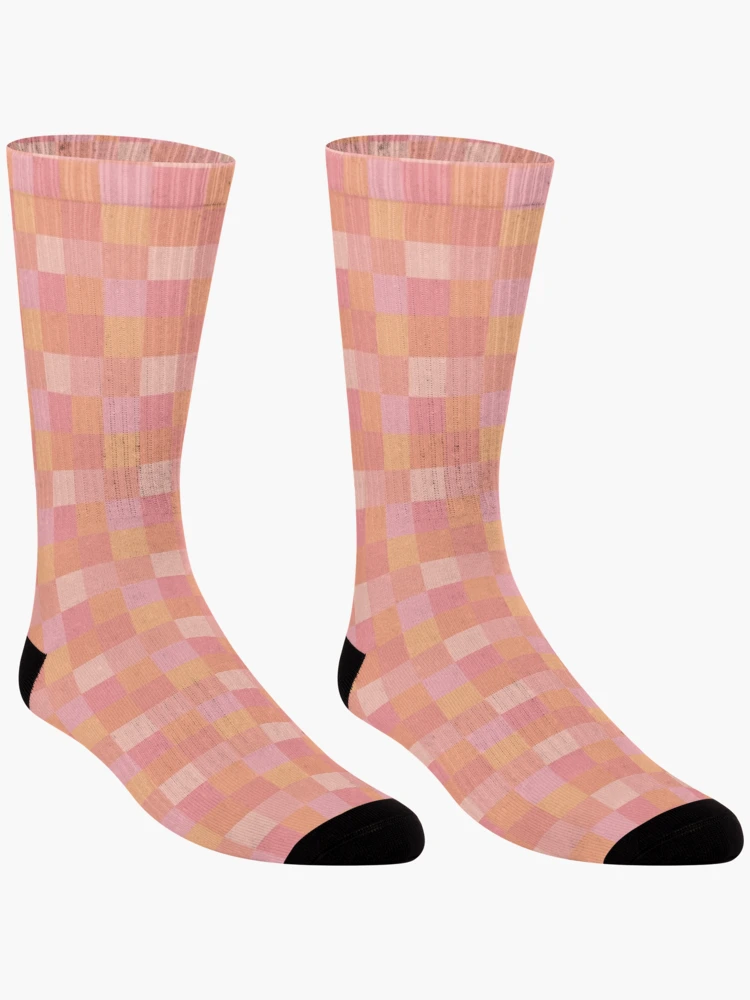 Thumbnail 3 of 5, Socks, Chequered Raspberry Triple Pattern designed and sold by zcabask.