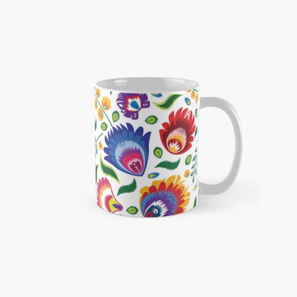 Vista previa del artículo con la obra «Flores folklóricas en blanco», diseñado y vendido por FK-UK.