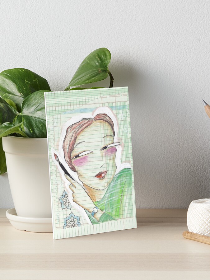 Thumbnail 1 of 2, Art Board Print, Laughing Buddha Tattoo designed and sold by lizamackinnon.