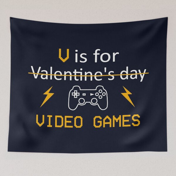 Item preview, V Is For Video Games - Funny Valentine's Day Gift For Gamers designed and sold by CreativaArt-.