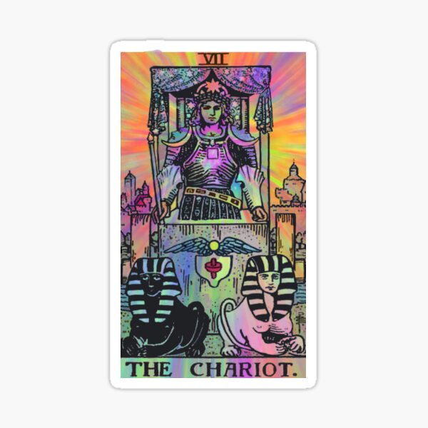 (High Resolution) The Chariot - Psychedelic Rider Waite Tarot Card Sticker