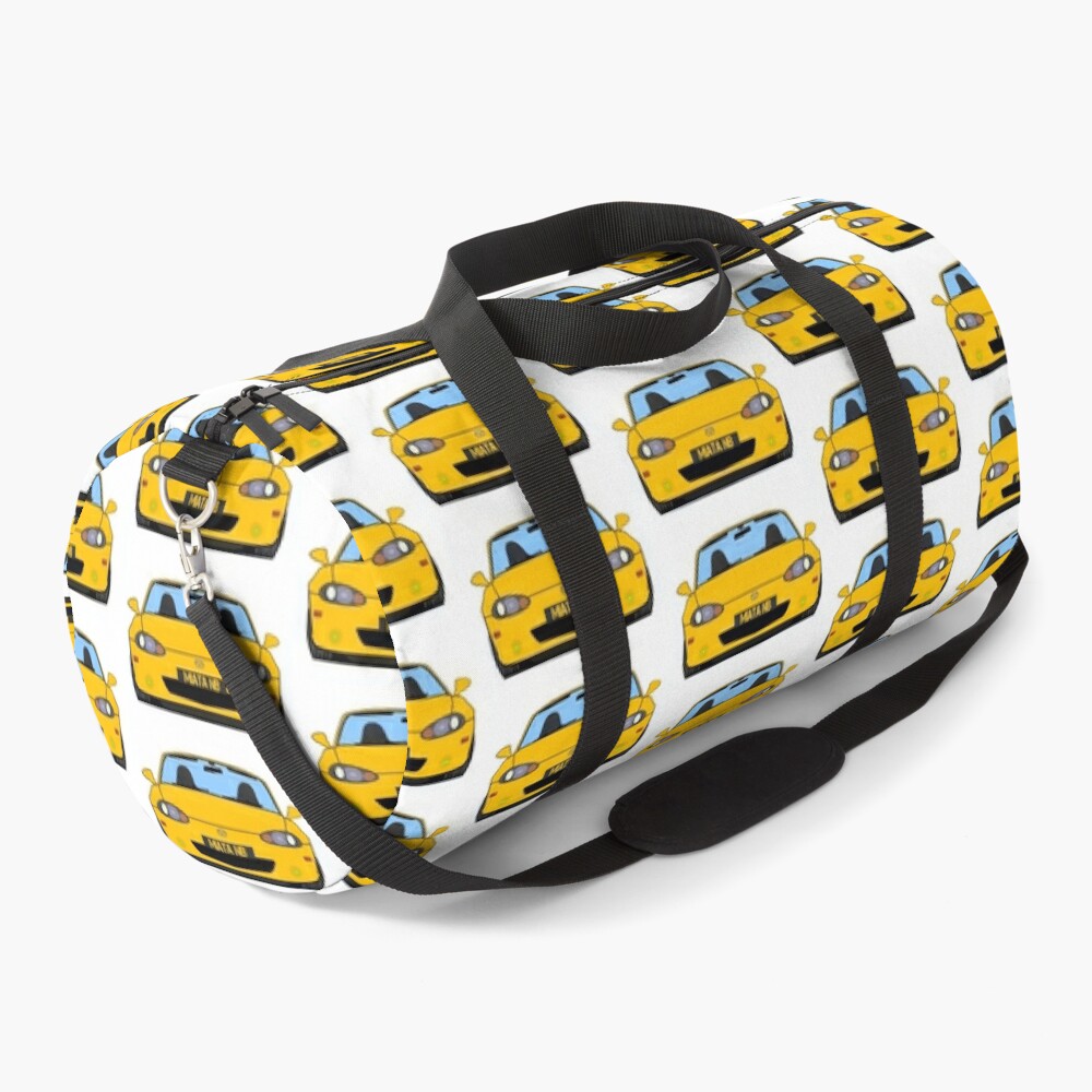 Blazing Yellow NB Miata Roadster Duffle Bag for Sale by havens-heavenly