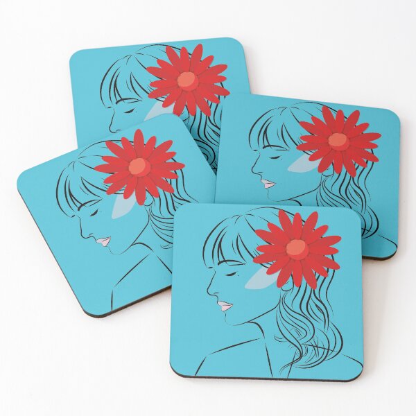 Item preview, Blue Woman Red Flower designed and sold by Moyanana.
