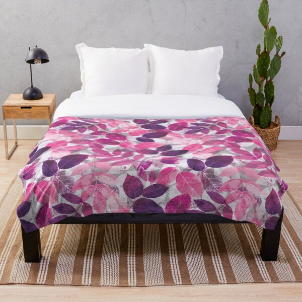 Item preview, LAYERED LEAF PRINT IN PINK & PURPLE designed and sold by STUDIOFLOW.