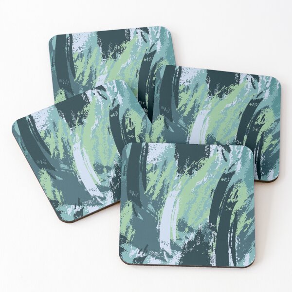 Item preview, Green Paintbrush abstract pattern designed and sold by tridentfoundry.