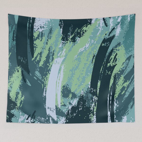Item preview, Green Paintbrush abstract pattern designed and sold by tridentfoundry.