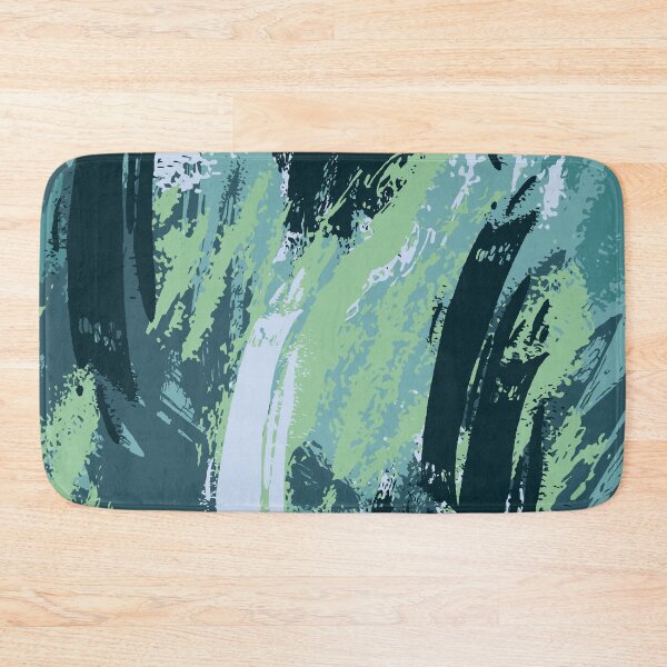 Item preview, Green Paintbrush abstract pattern designed and sold by tridentfoundry.